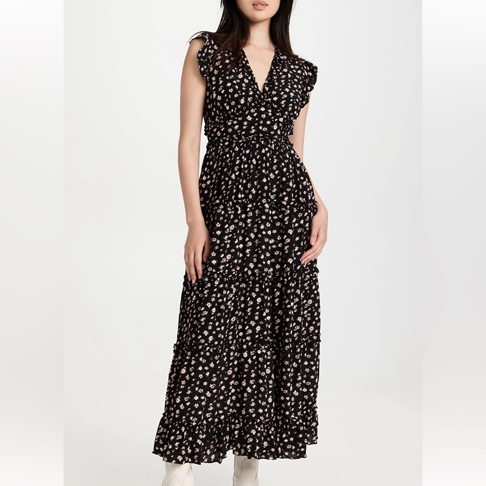NWT! English Factory Floral Ruffle Detail Long Dress Sz XS